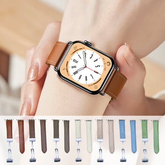 ⏳FLASH SALE! 50% OFF! 🔥Fashion Magnetic Folding Buckle High Quality Leather Smart Watch Band For Apple Watch