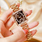 🎁Hot Sale 50% OFF⏳Fashion Square Ladies Rose Gold Diamond Watch