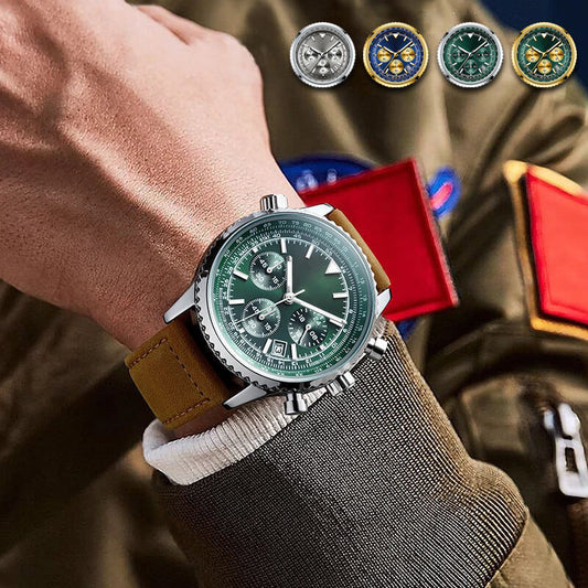 🎁Hot Sale 50% OFF⏳Men's Multifunction Chronograph Waterproof Date Analog Quartz Watch