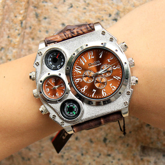 🎁Hot Sale 50% OFF⏳Analog White Metal Bezel Four Black Sub-dials Men Watch