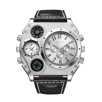🎁Hot Sale 50% OFF⏳Analog White Metal Bezel Four Black Sub-dials Men Watch