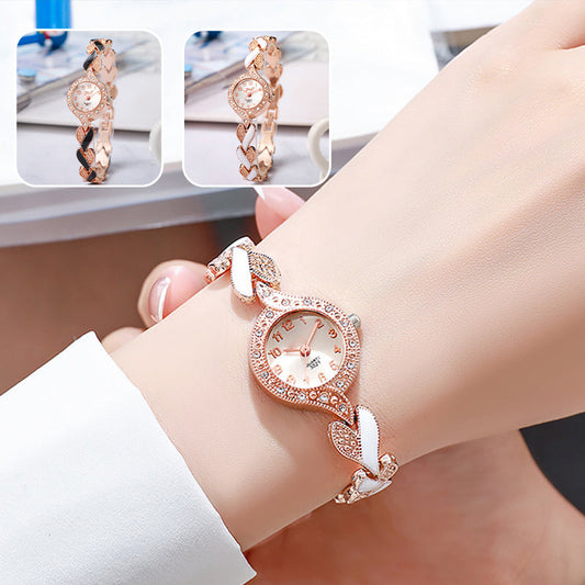 Women's Elegant Quartz Watch with Rhinestone Accents