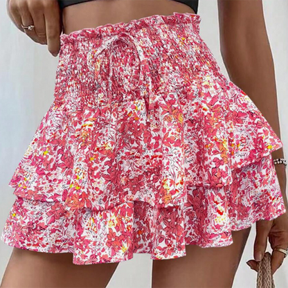 😍LAST DAY PROMOTION - 50%OFF💕Lightweight Slimming Floral Ruffle Tiered Skirt✨